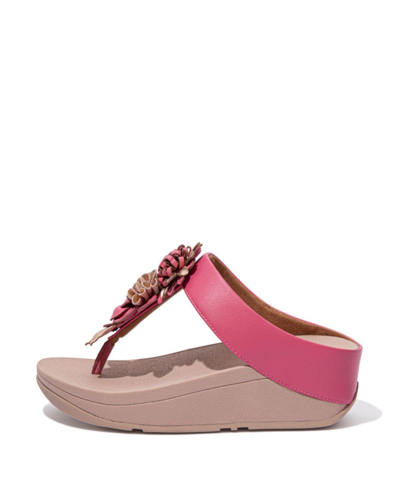 Fitflop Fino Floral Cluster Toe-post Sandals in Pink | Lyst