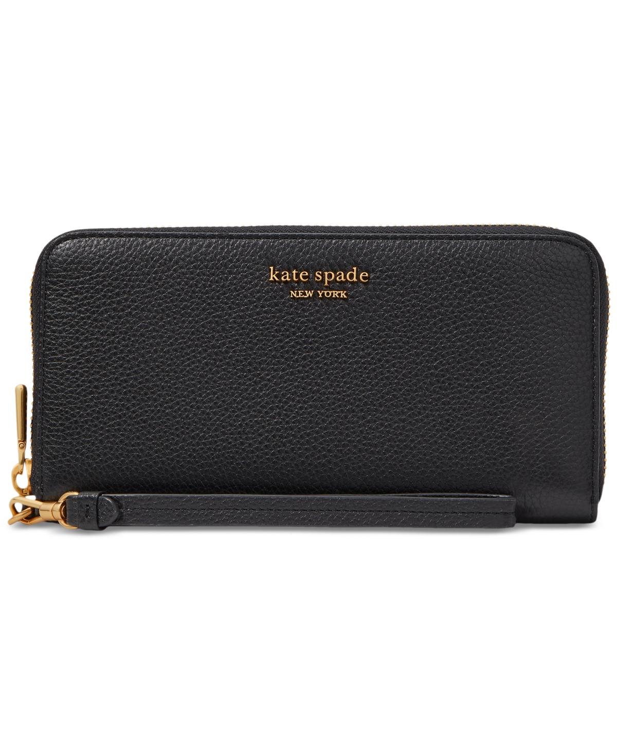 Kate Spade Ava Leather Wristlet in Black | Lyst