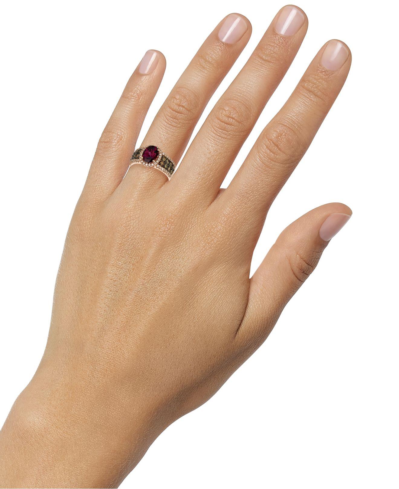 Le Vian ® Raspberry Rhodolite® Garnet (1-7/8 Ct. Chocolate Diamond 