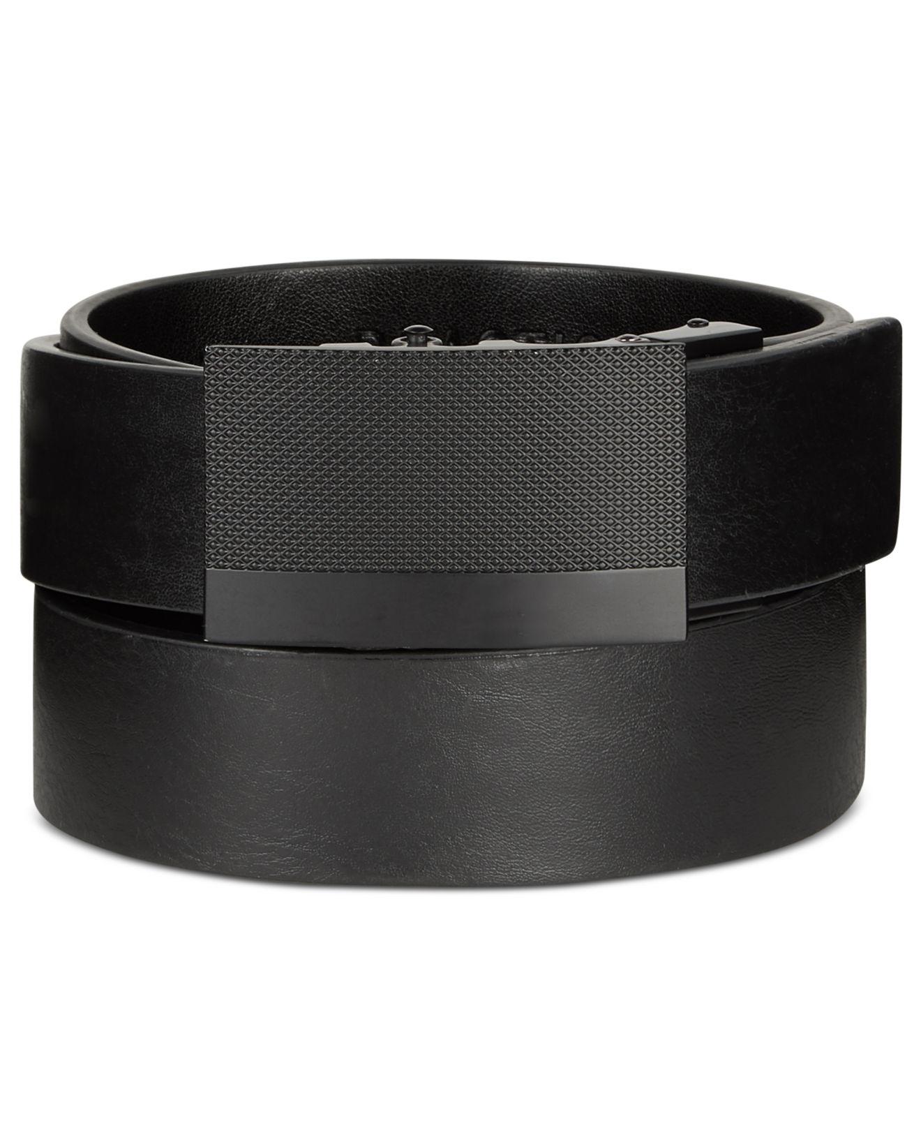 Cole Reaction Leather Plaque Dress Belt in Black for Men Lyst