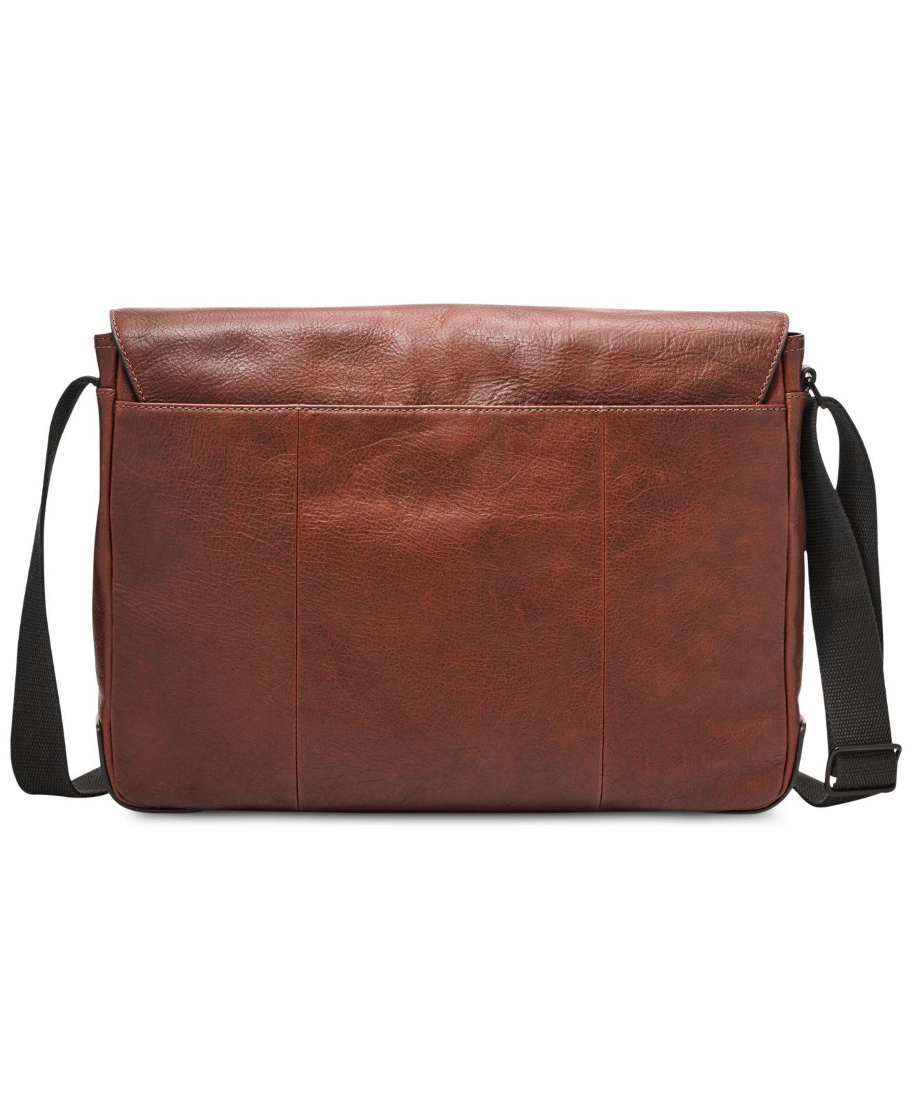 Fossil Leather Buckner Messenger Bag Cognac in Brown for Men Save 18