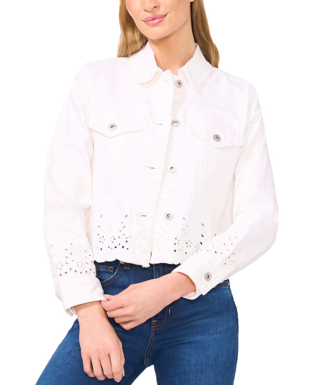 Jacket Outfit White Jean Jacket Macys Cece Eyelet Scalloped-hem