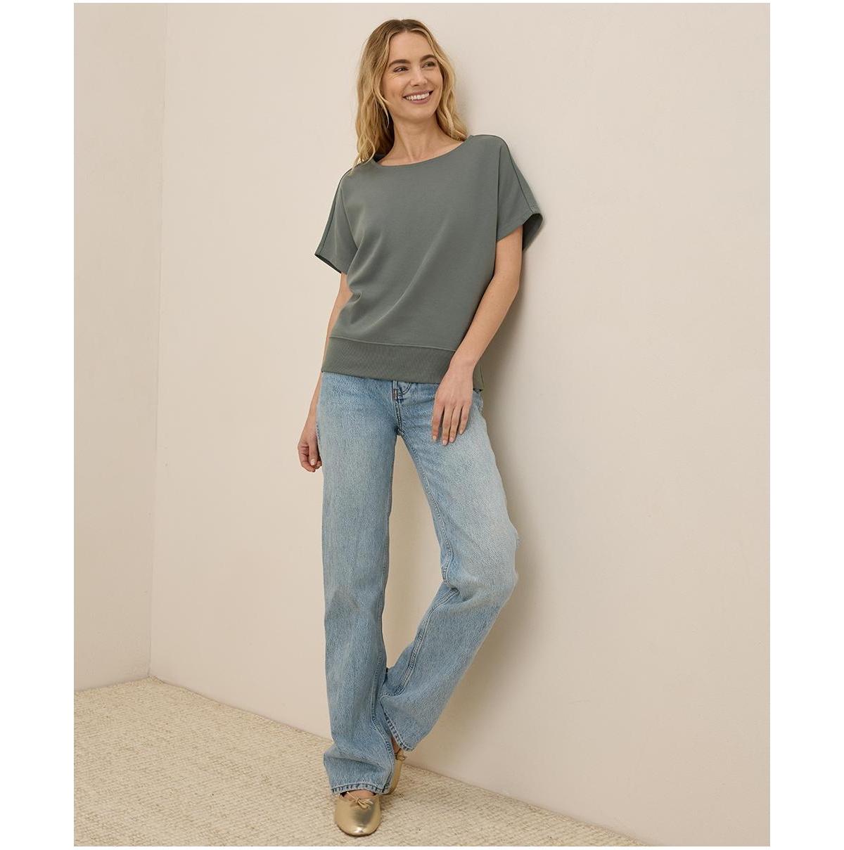 Pact Organic Cotton Airplane Dolman Top in Gray | Lyst