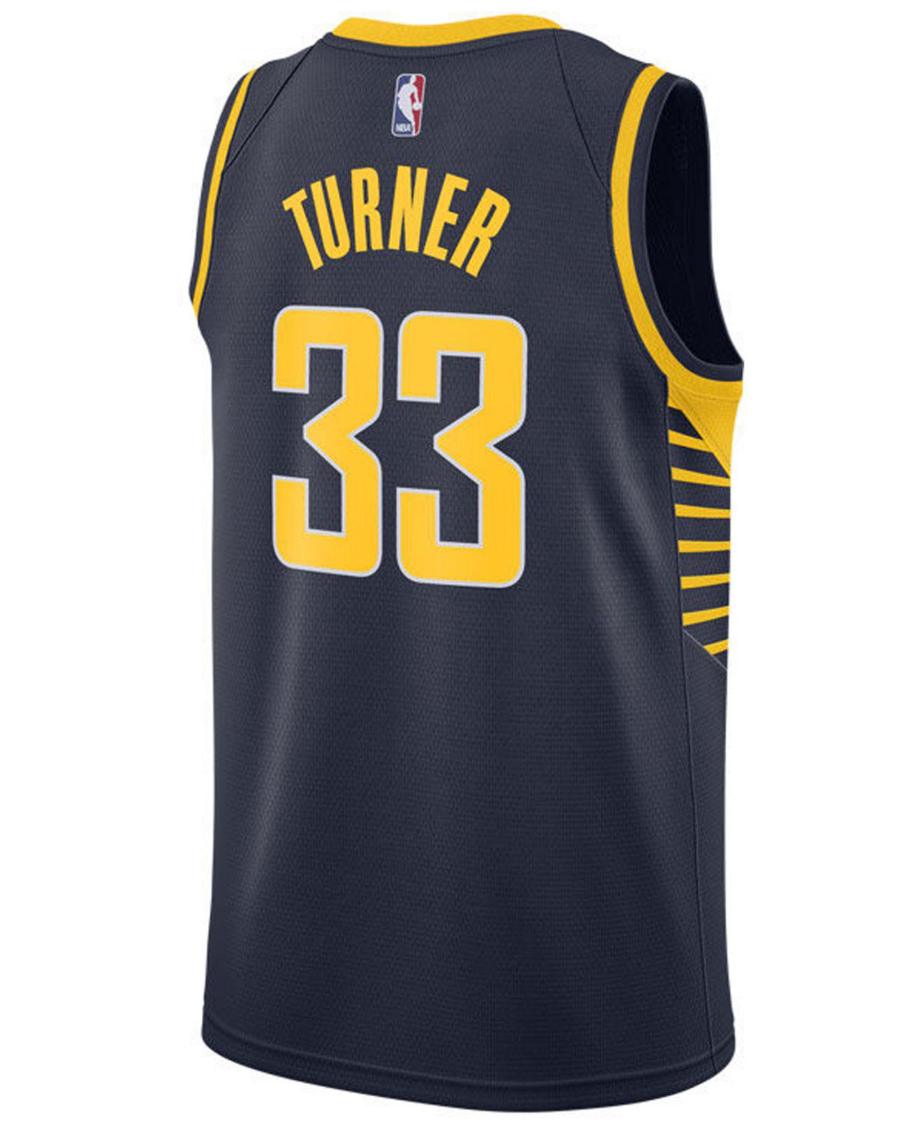 Nike Synthetic Myles Turner Indiana Pacers Icon Swingman Jersey in Navy ...