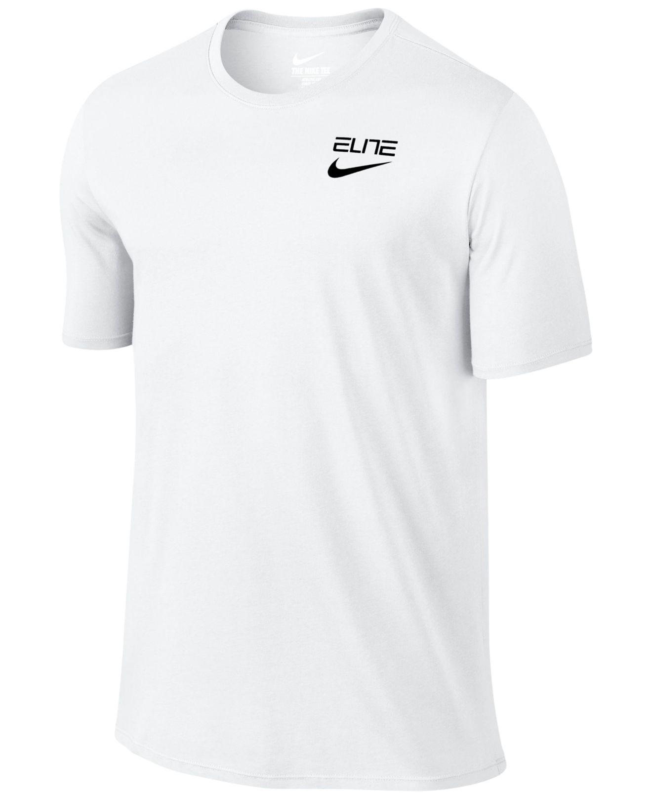 Nike Cotton Men's Elite Back-stripe Dri-fit T-shirt in White for Men - Lyst