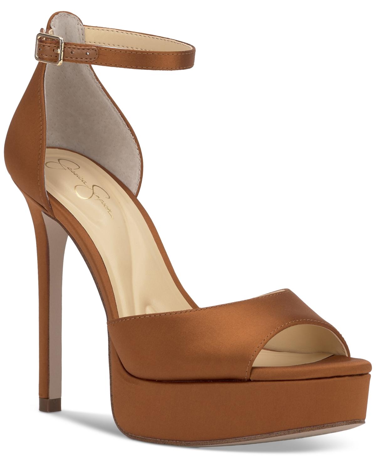 jessica simpson brown dress Jessica Simpson fashionable figure in skin-tight brown mini dress