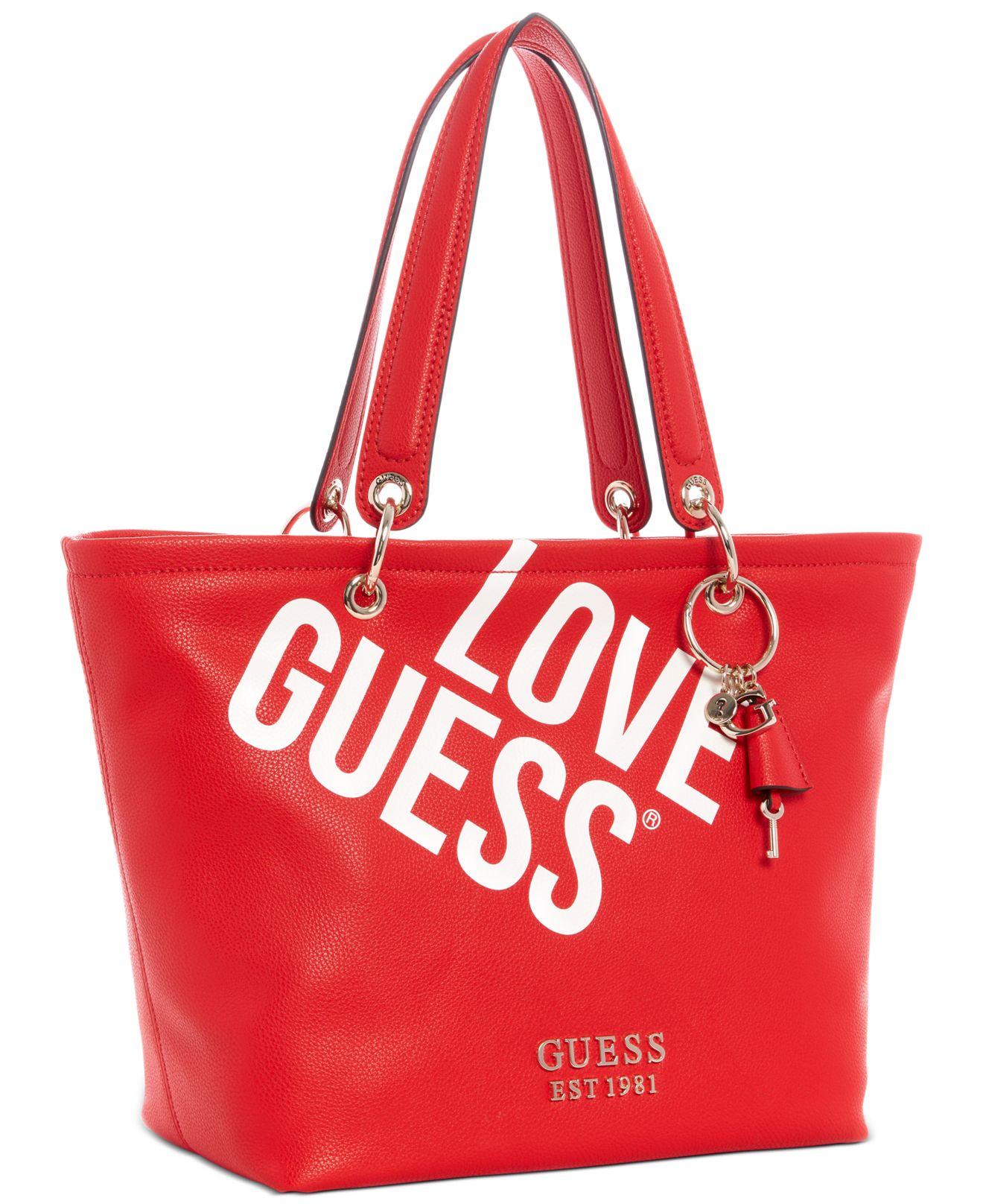 guess red tote bag