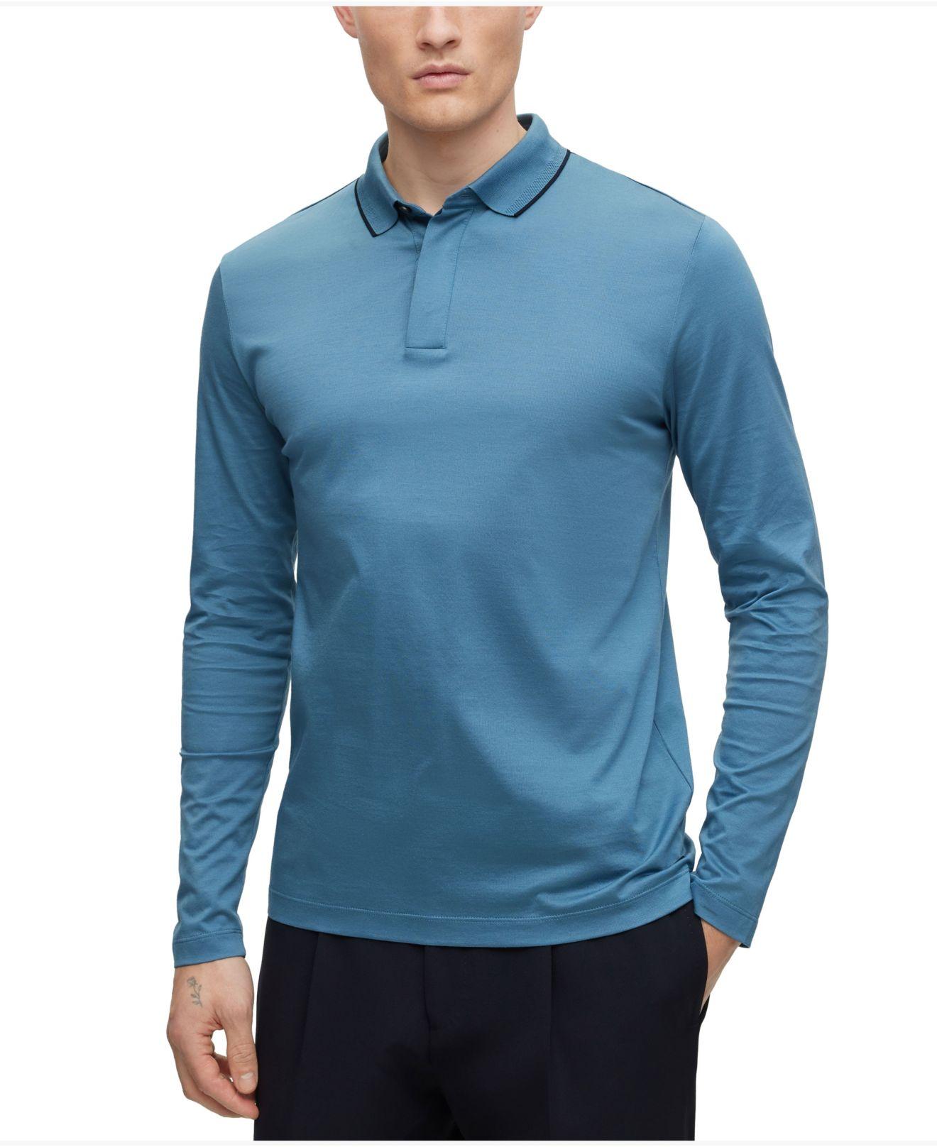 BOSS by HUGO BOSS Structured Collar Mercerisedcottonjacquard Polo