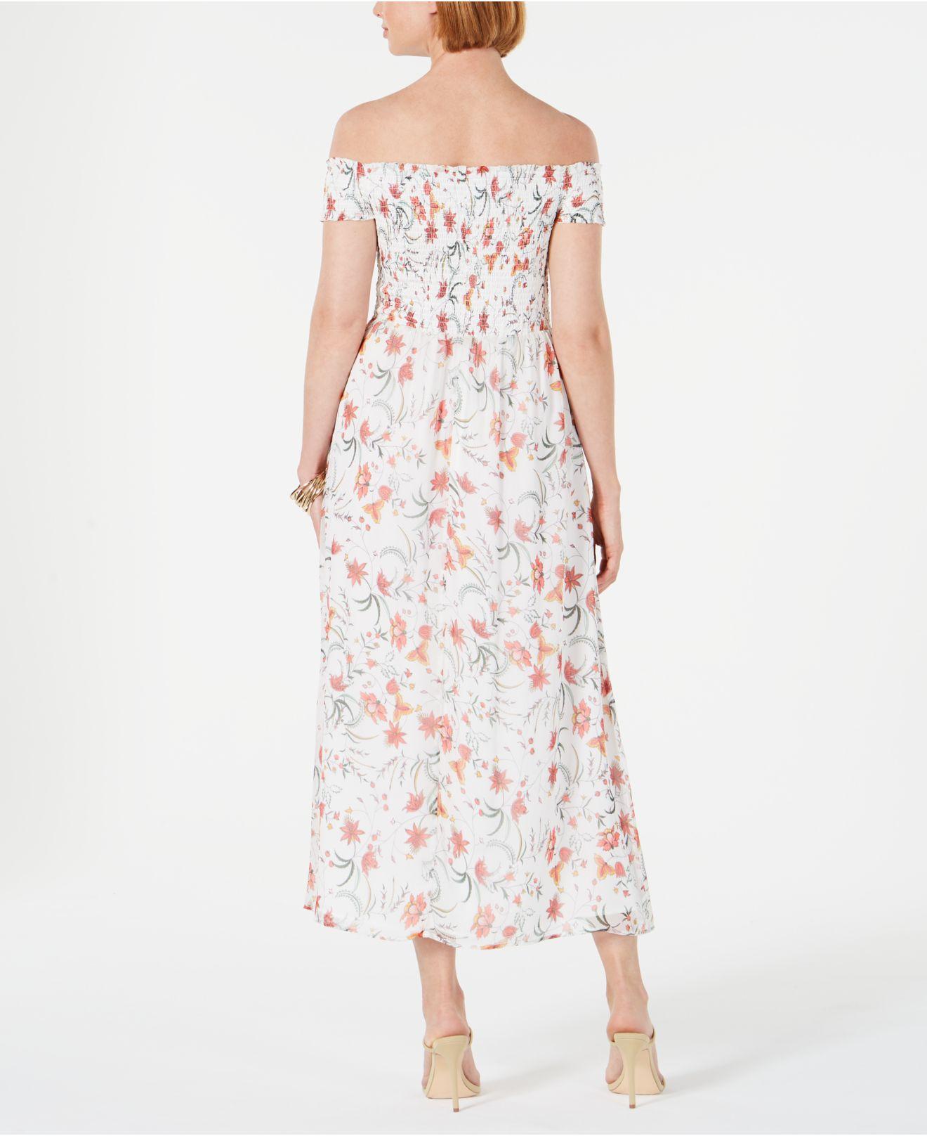 cece smocked off the shoulder dress
