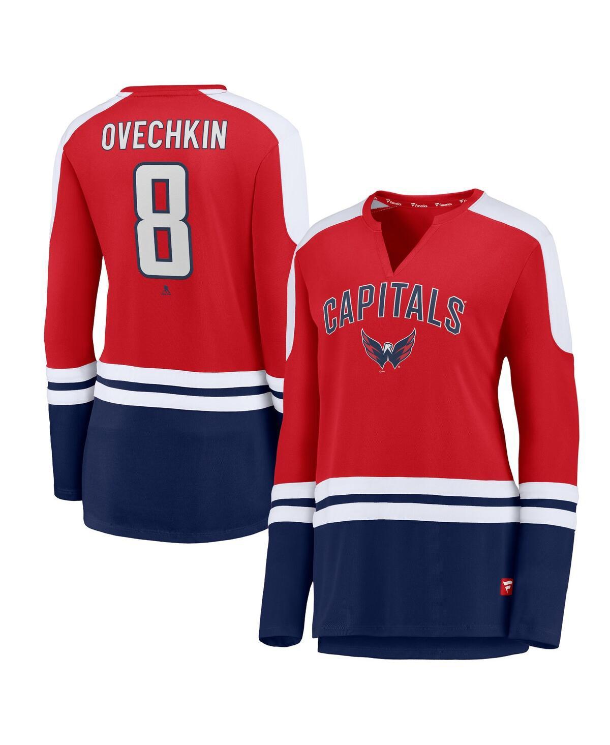 Men's Alex Ovechkin Red Washington Capitals Long Sleeve T-Shirt