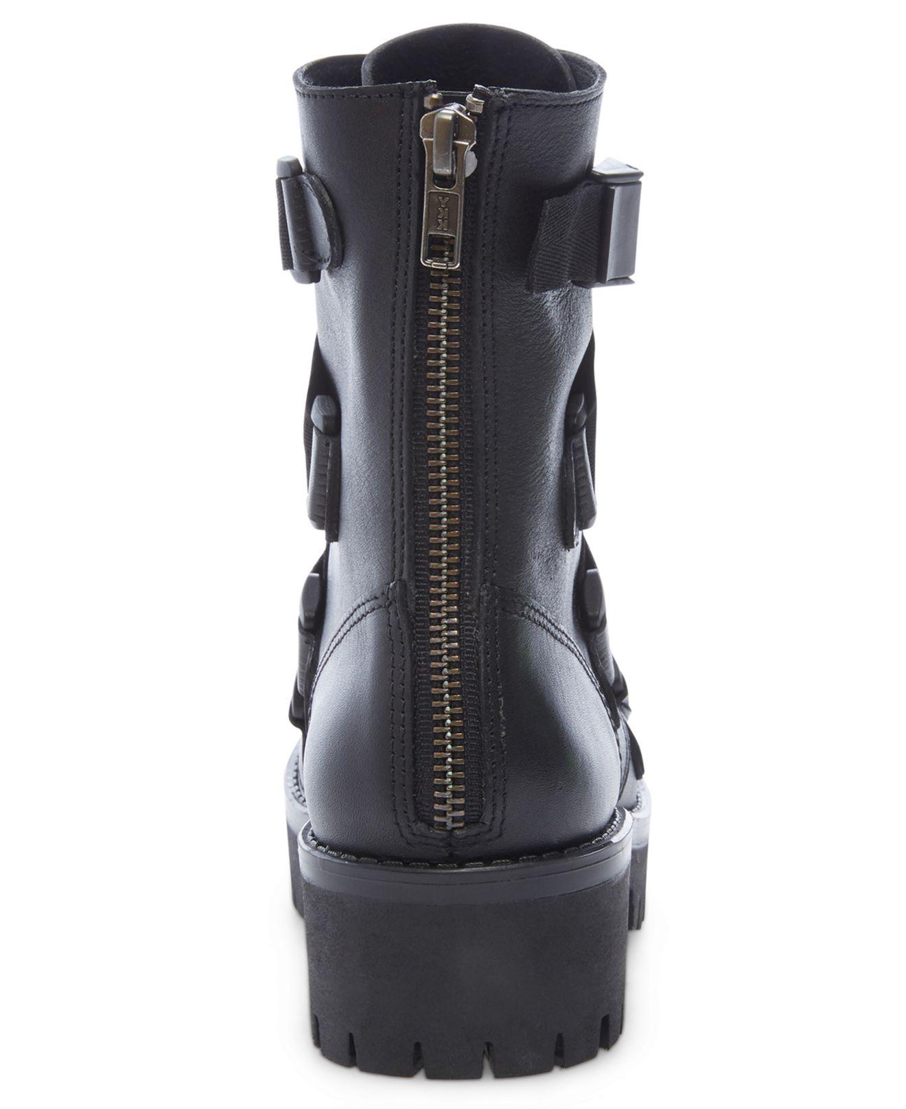 steve madden black booties with zipper