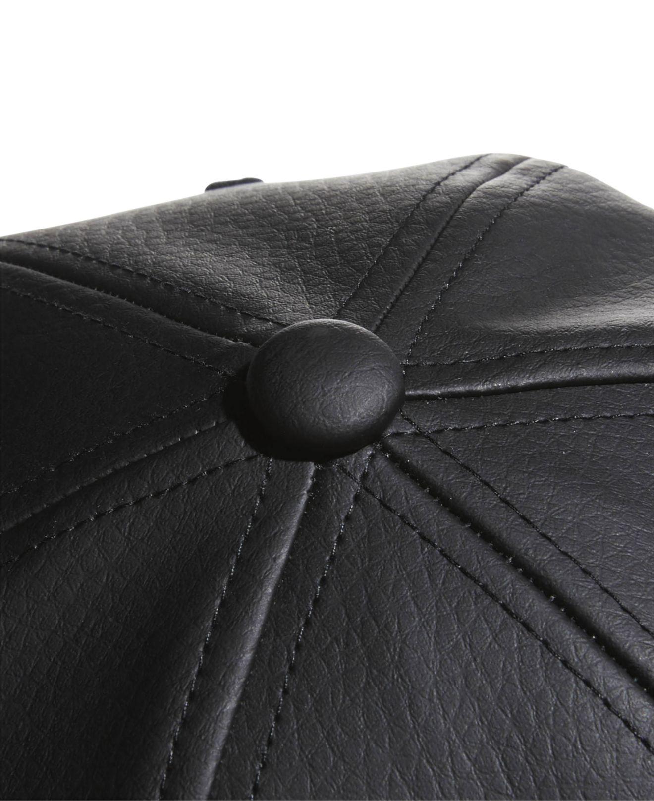 adidas Originals Faux-leather Metallic-logo Hat in Black for Men | Lyst