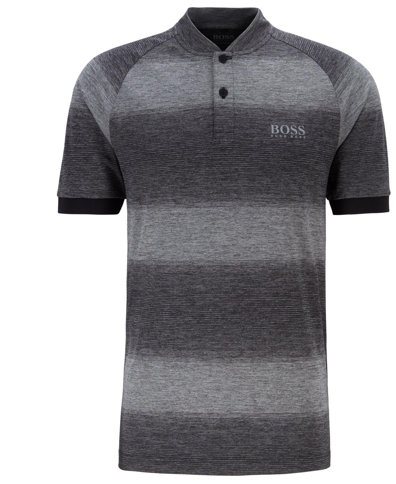 BOSS by Hugo Boss Synthetic Slim Fit Golf Polo Shirt In Melange Stripes