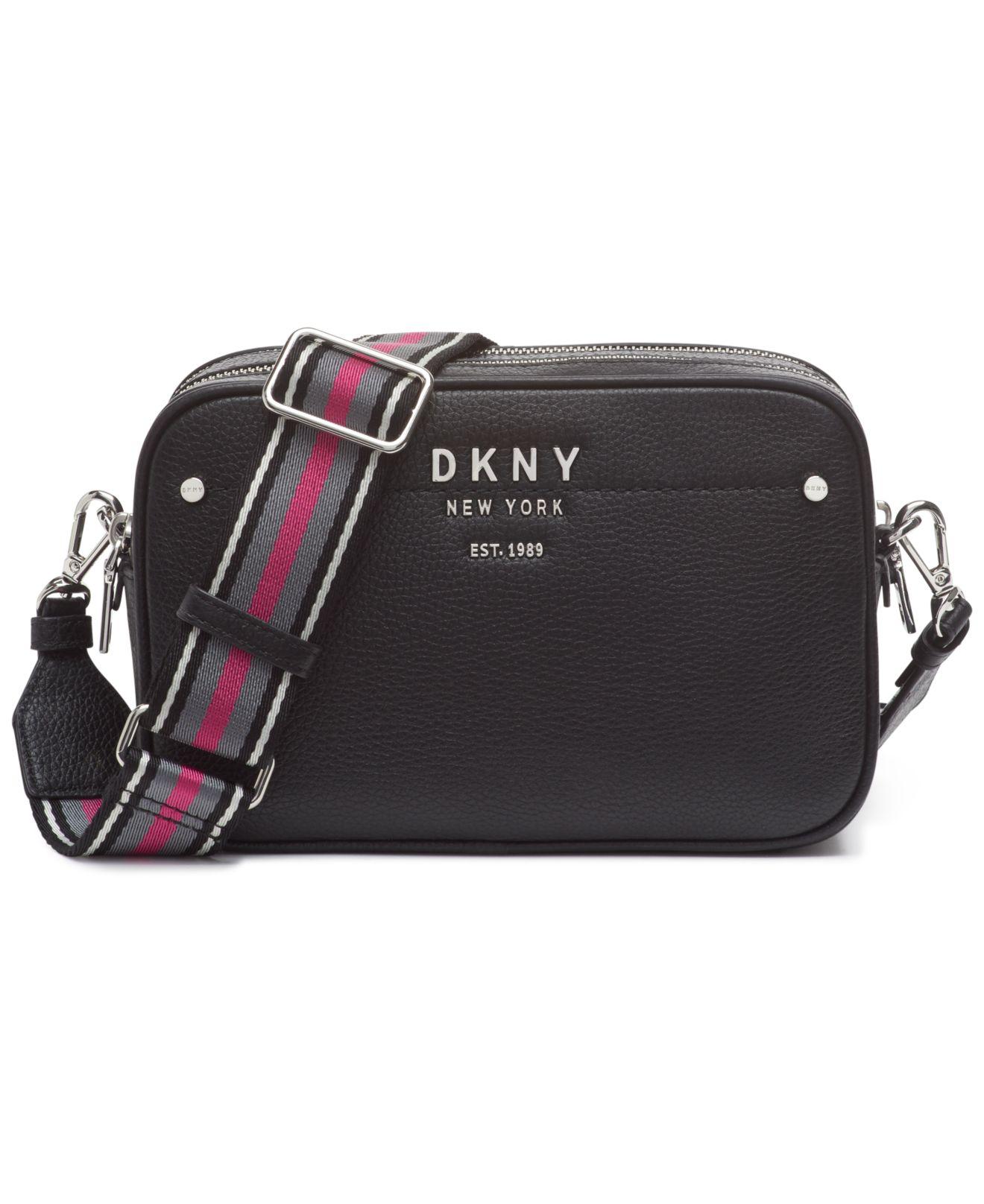 DKNY Leather Erin Camera Bag in Black / Silver (Black) - Lyst