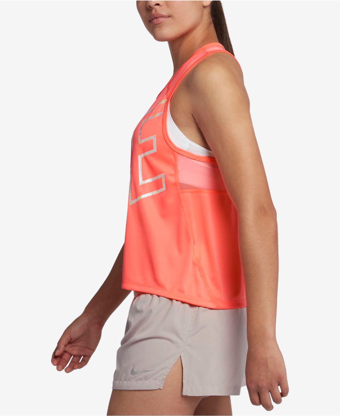 nike women's miler running crop tank top