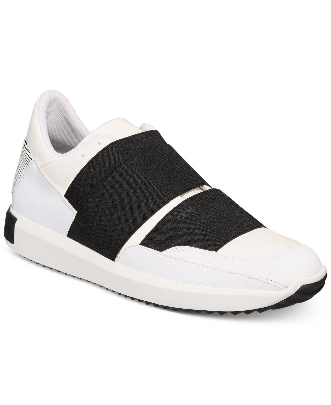 Armani Exchange Men�s Colorblock Strap Slipon Sneakers in Armani Exchange Men�s Colorblock Strap Slipon Sneakers in