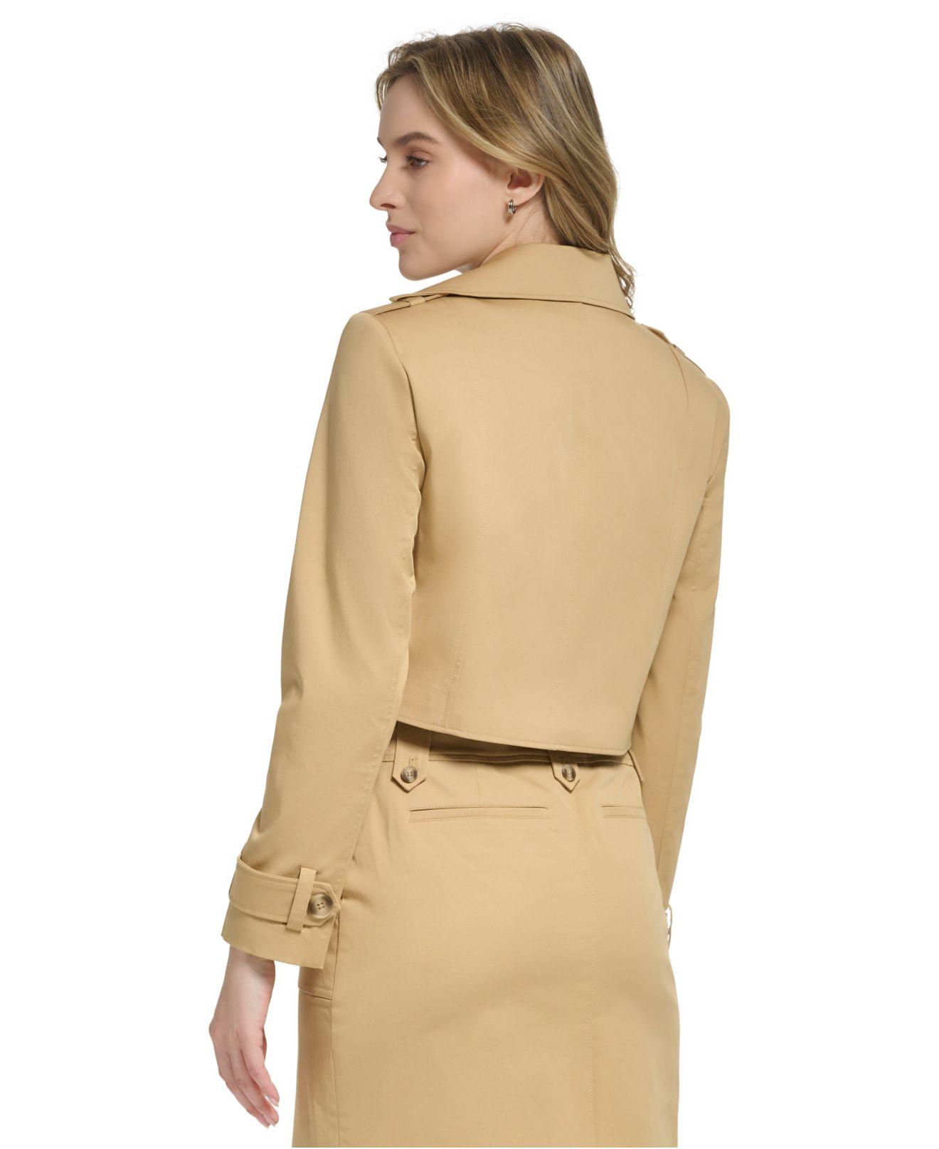 Calvin Klein X-fit Cropped Double-breasted Trench Jacket in 