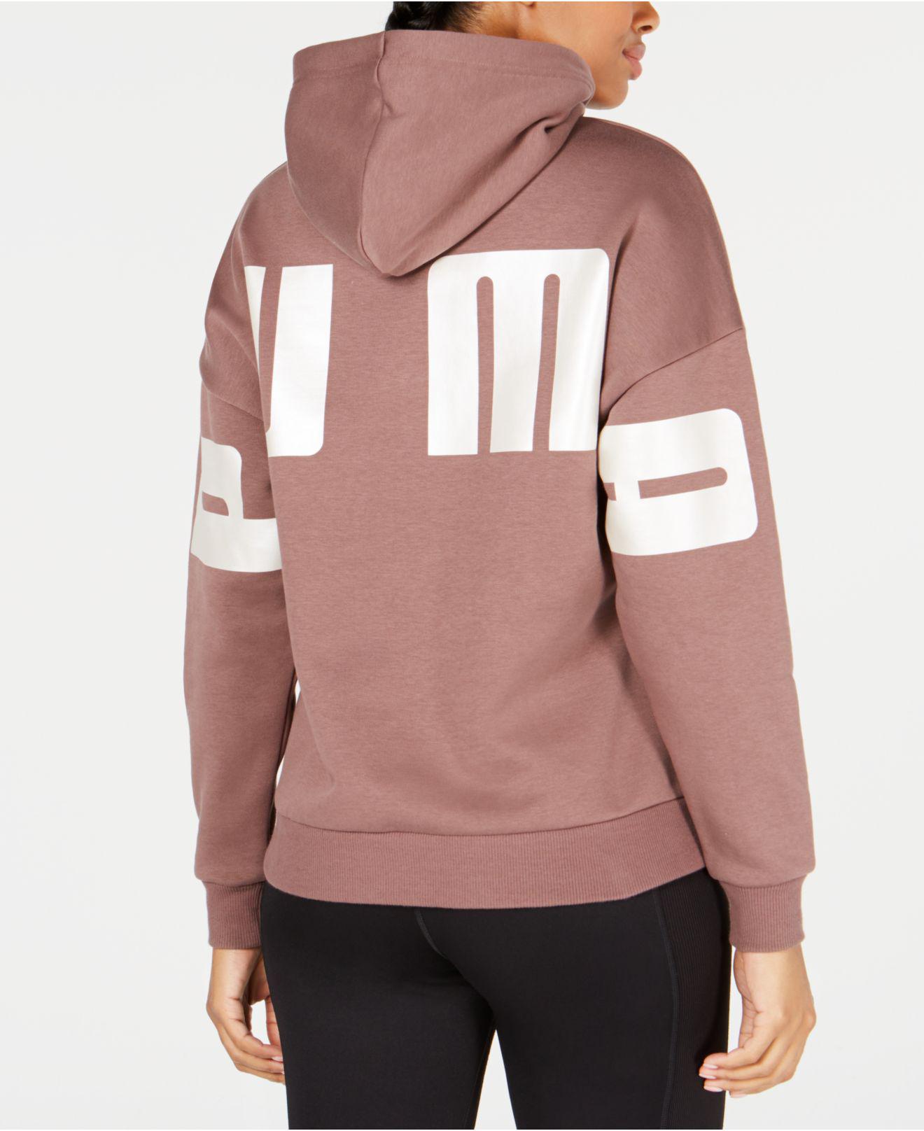 puma retro logo fleece hoodie