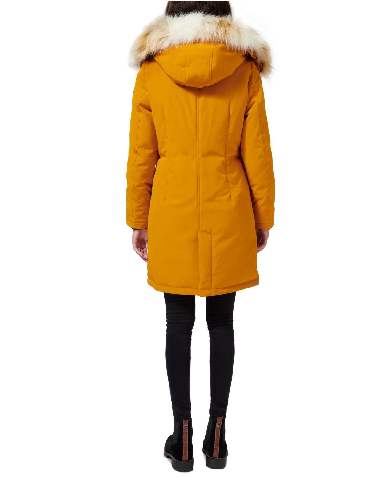 faux fur trim down jacket sam edelman