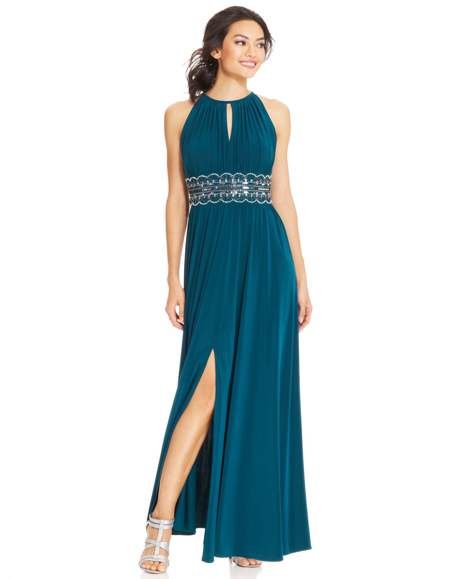 R & m richards R&m Richards Beaded Gown in Blue | Lyst