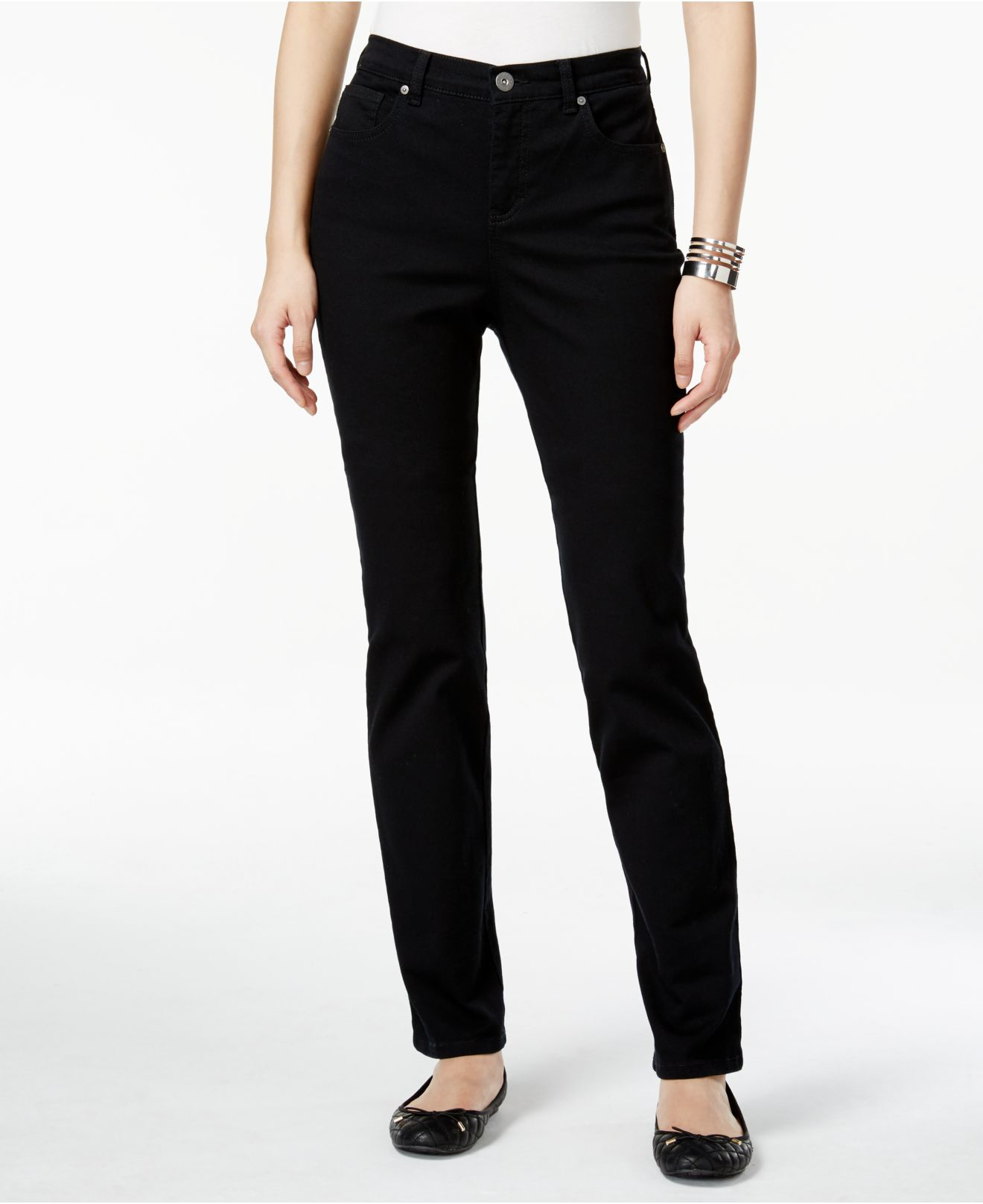 Lyst - Style & Co. Jeans, Straight-leg Natural-fit, Colored Wash in Black