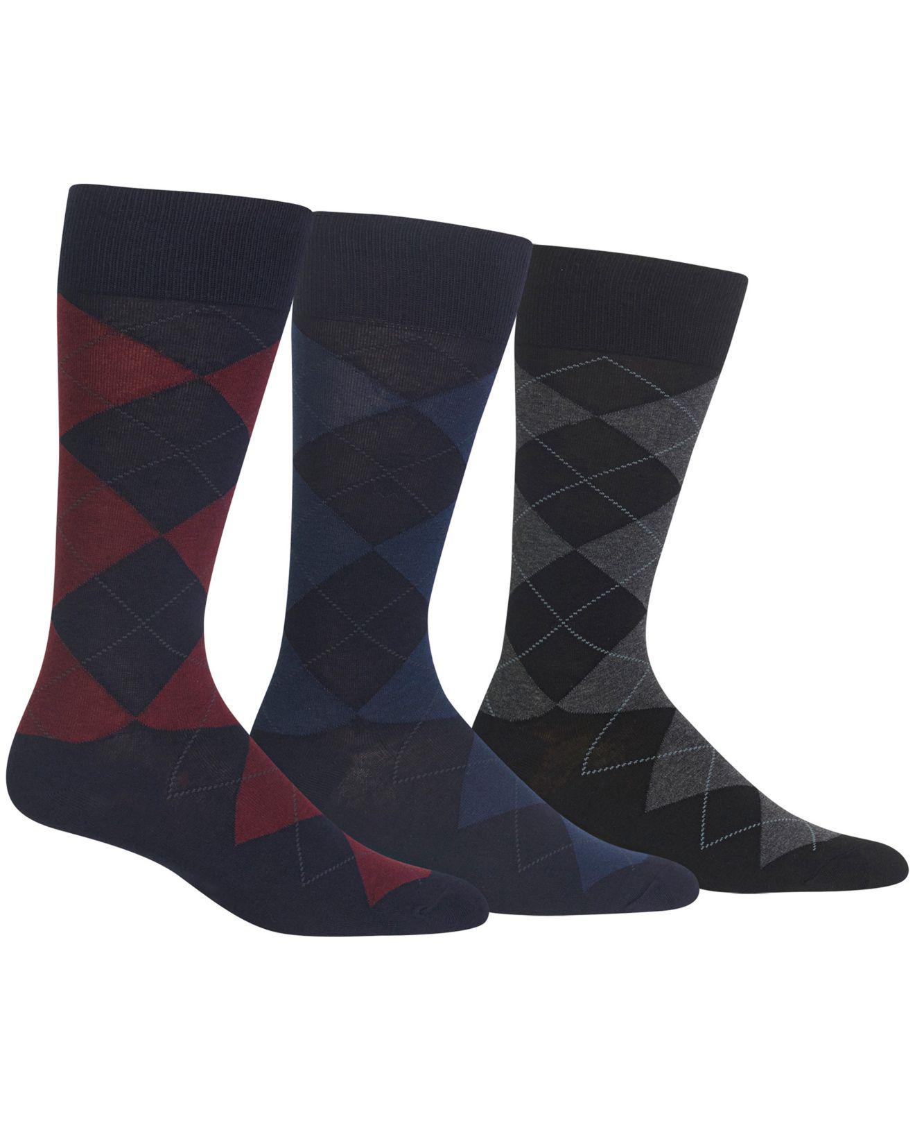 Polo Ralph Lauren Cotton Men's Socks, Extended Size Argyle Dress Men's