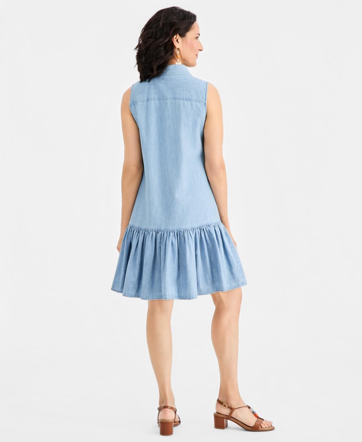 style & co casual dresses on sale Sleeveless Square Neck Floral Print Midi Dress | Moon River
