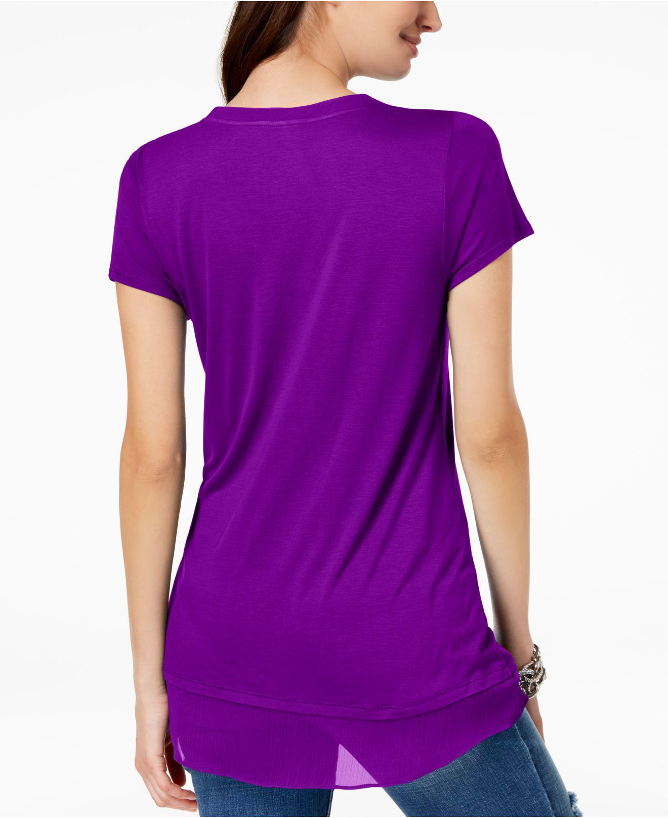 INC International Concepts Layered-Look Mesh-Hem Tunic