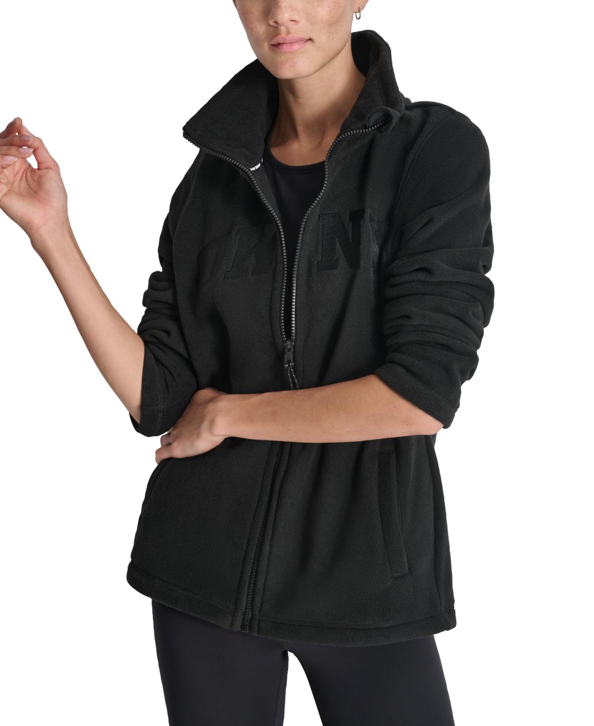 DKNY Sport Tech Fleece Logo Jacket in Black | Lyst DKNY Sport Tech Fleece Logo Jacket in Black | Lyst