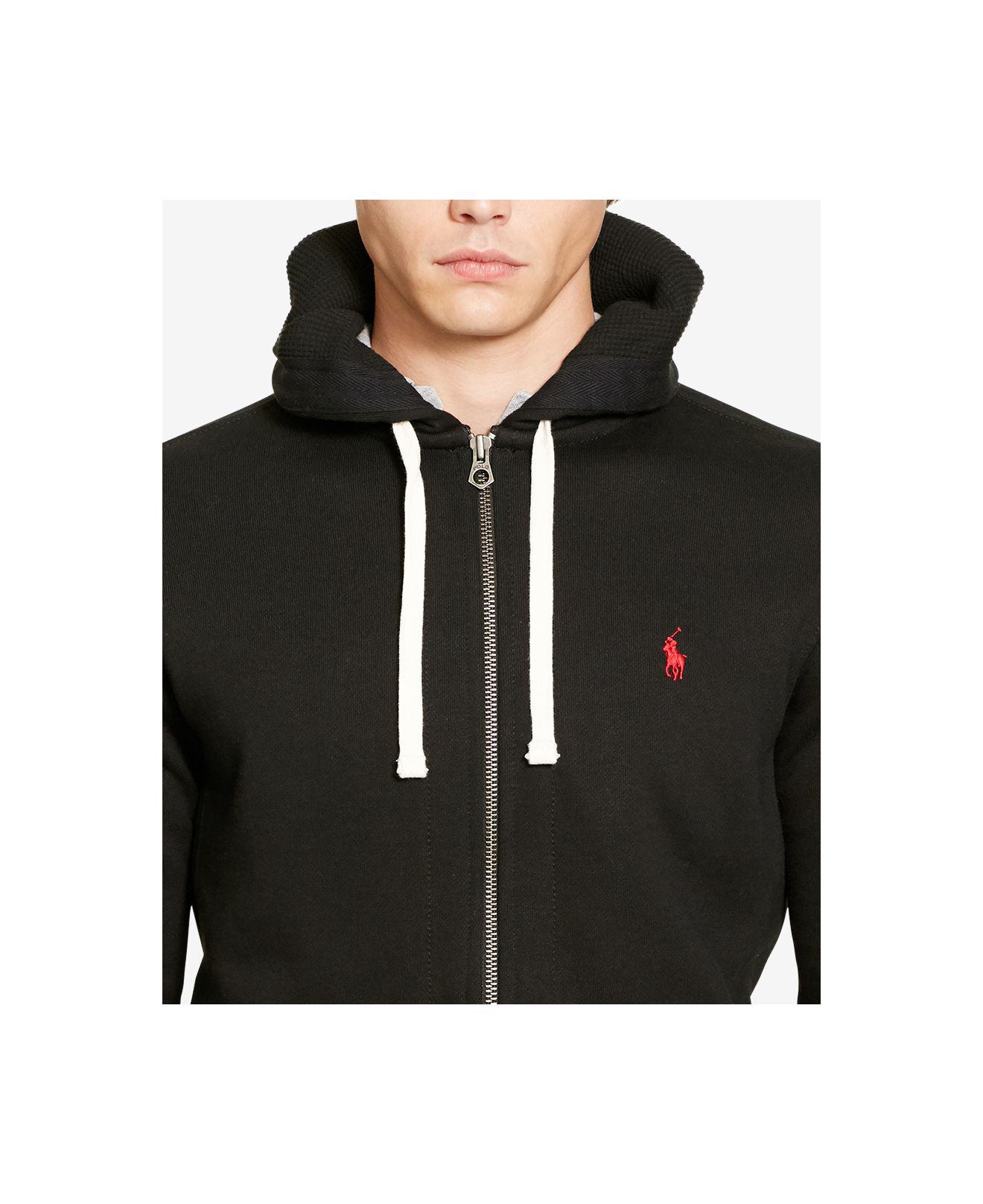 Polo Ralph Lauren Hoodie, Full Zip Hooded Fleece in Black for Men - Lyst