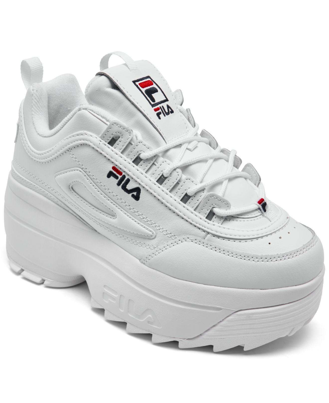 Fila white line sale shoes