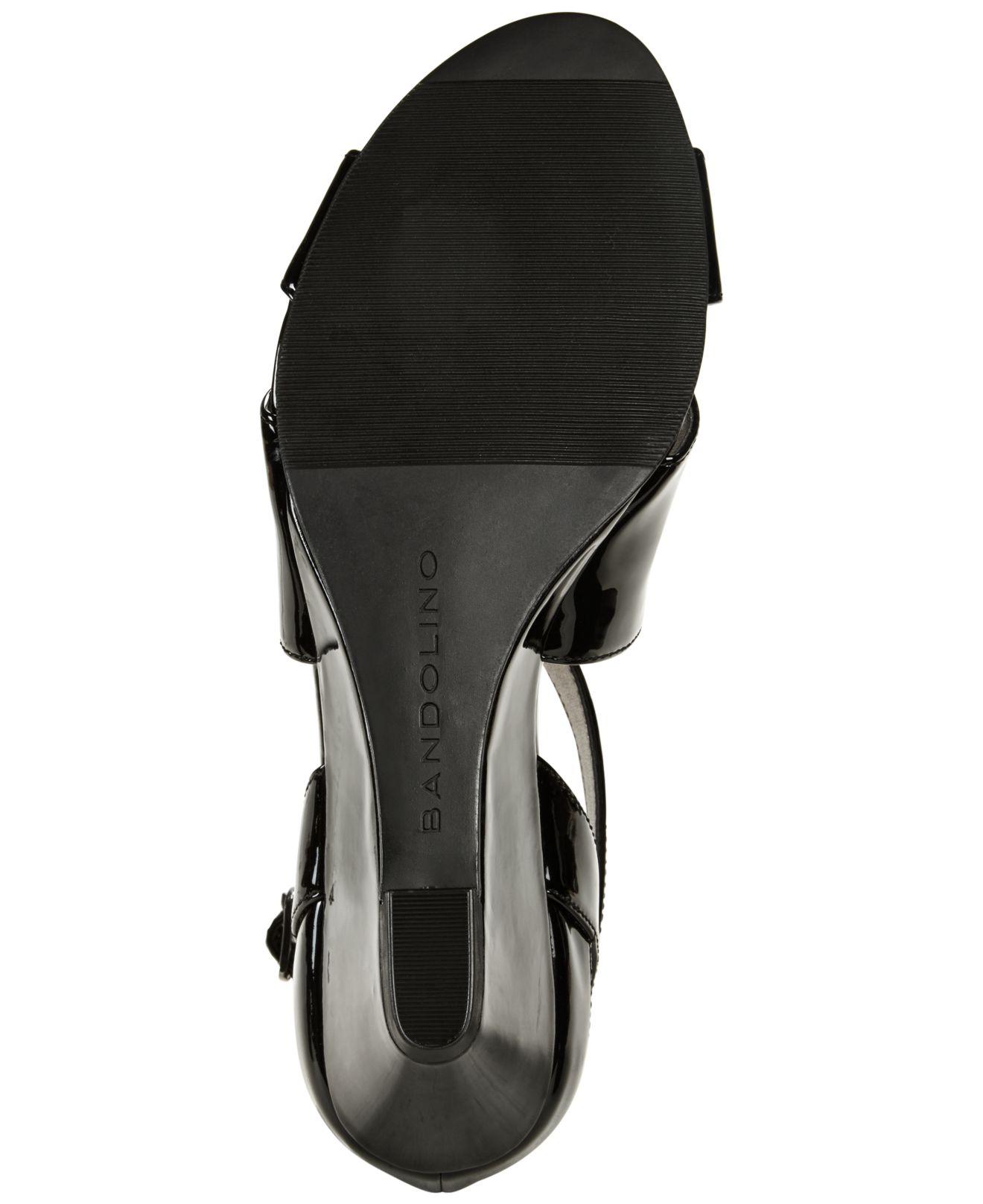 bandolino black wedge sandals