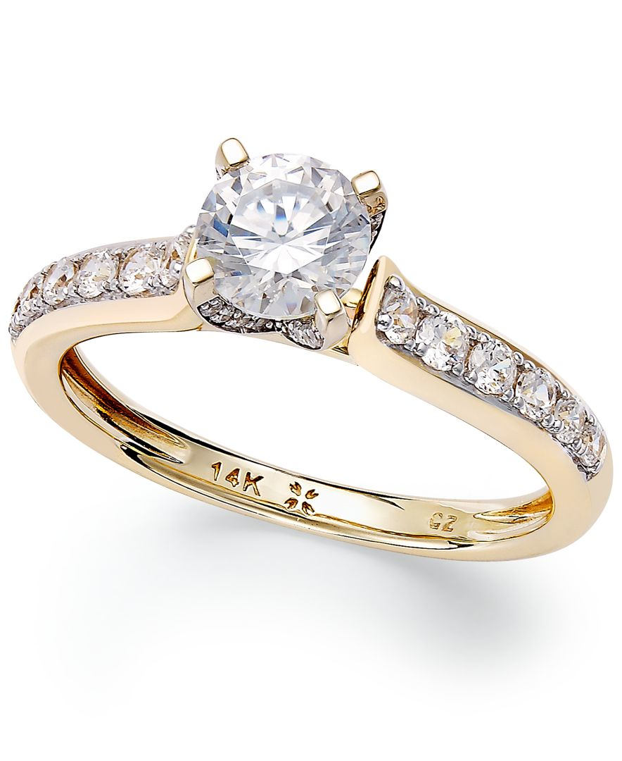 Macy&#39;s Diamond Engagement Ring In 14k White Gold Or 14k Gold (1 Ct. T.w.) in Metallic | Lyst