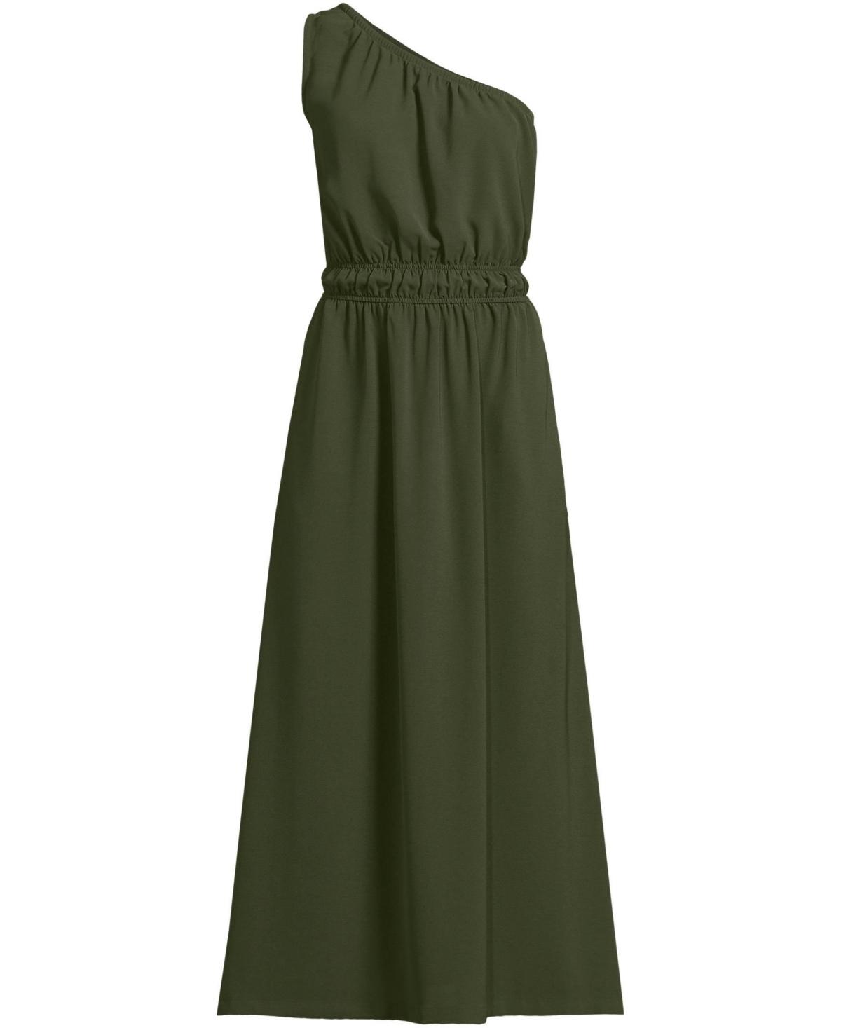 green emerald velvet dress Lands' End Tartan Plaid Long Sleeved Cotton Dress