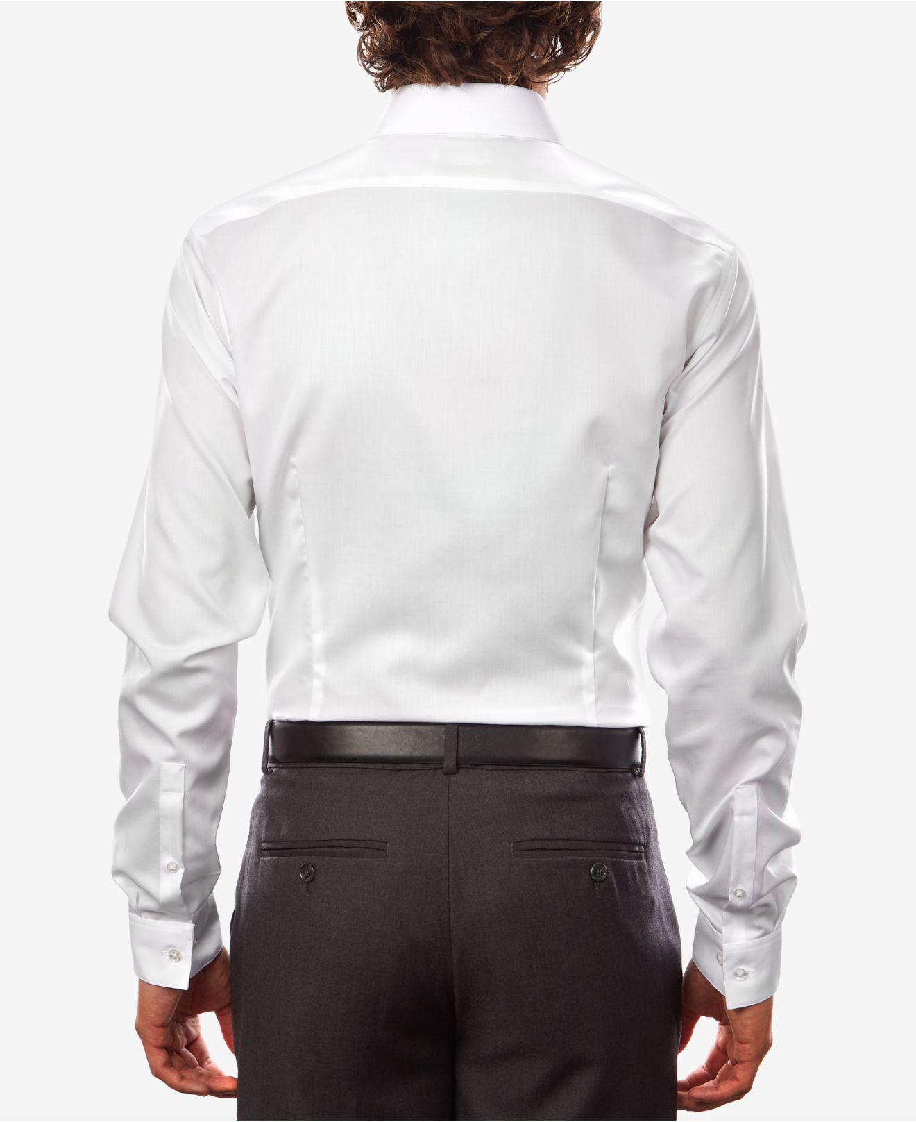 Calvin Klein Steel Extra-slim Fit Non-iron Performance Herringbone Dress  Shirt in White for Men | Lyst