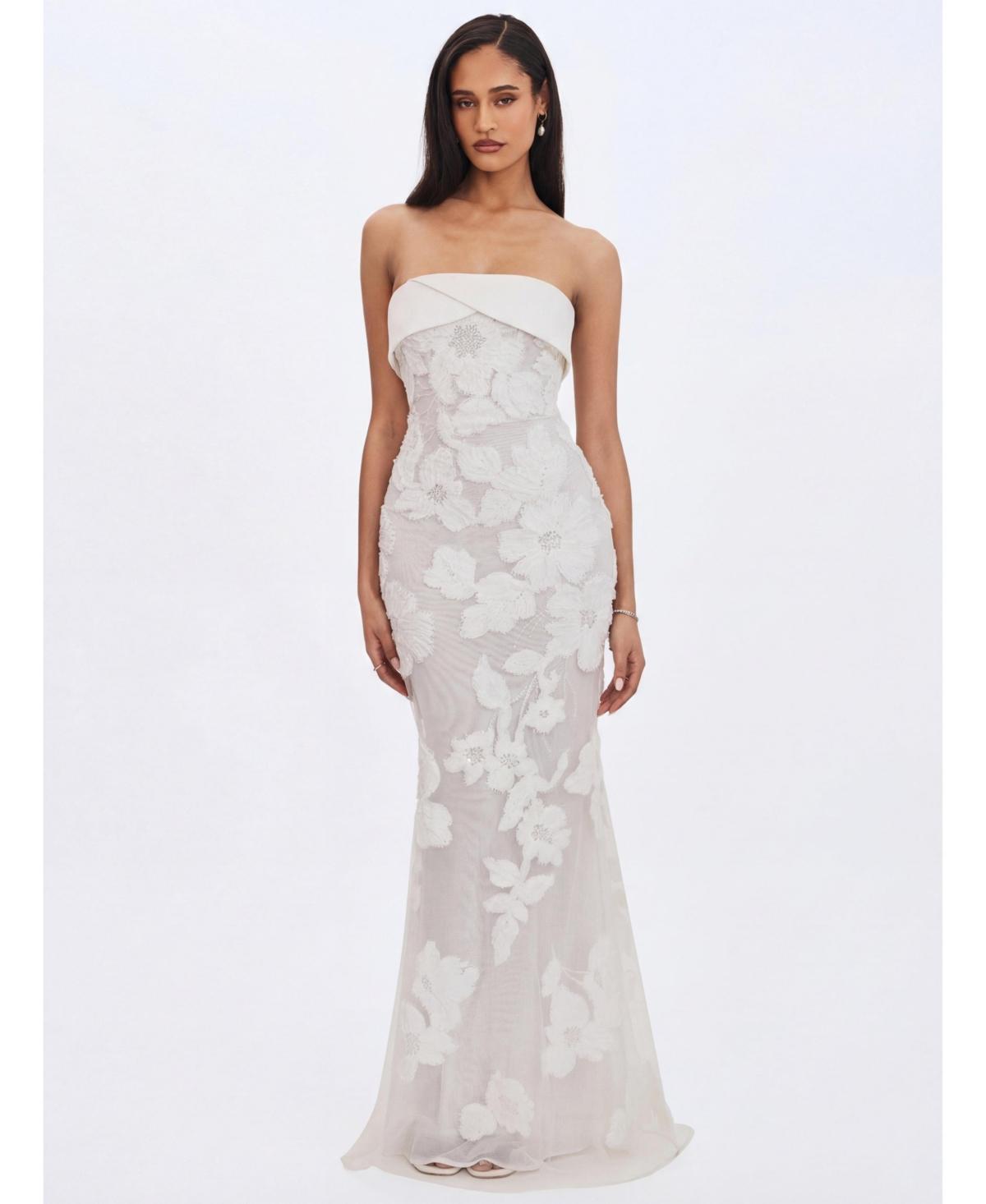 sachin and babi light blue dress Sweetheart Mermaid Dress in White main image 1