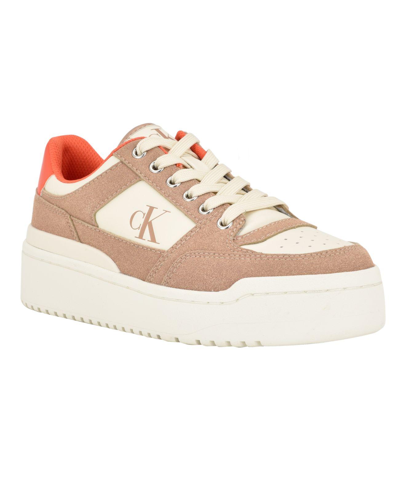 Calvin Klein Alondra Casual Platform Lace-up Sneakers in Pink | Lyst