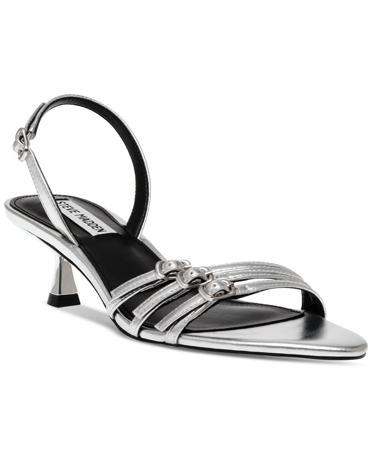 Steve Madden Rapture Strappy Kitten heel Sandals in Metallic Lyst