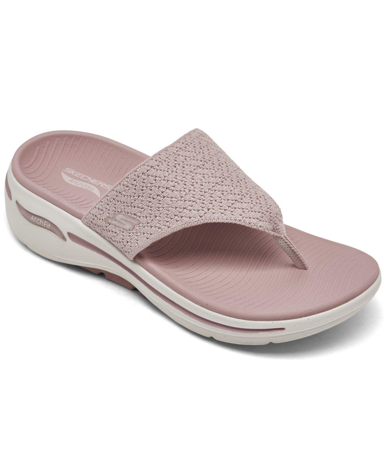 Skechers Go Walk Arch Fit - Weekender Arch Support Thong Flip Flop Walking  Sandals From Finish Line in Pink | Lyst
