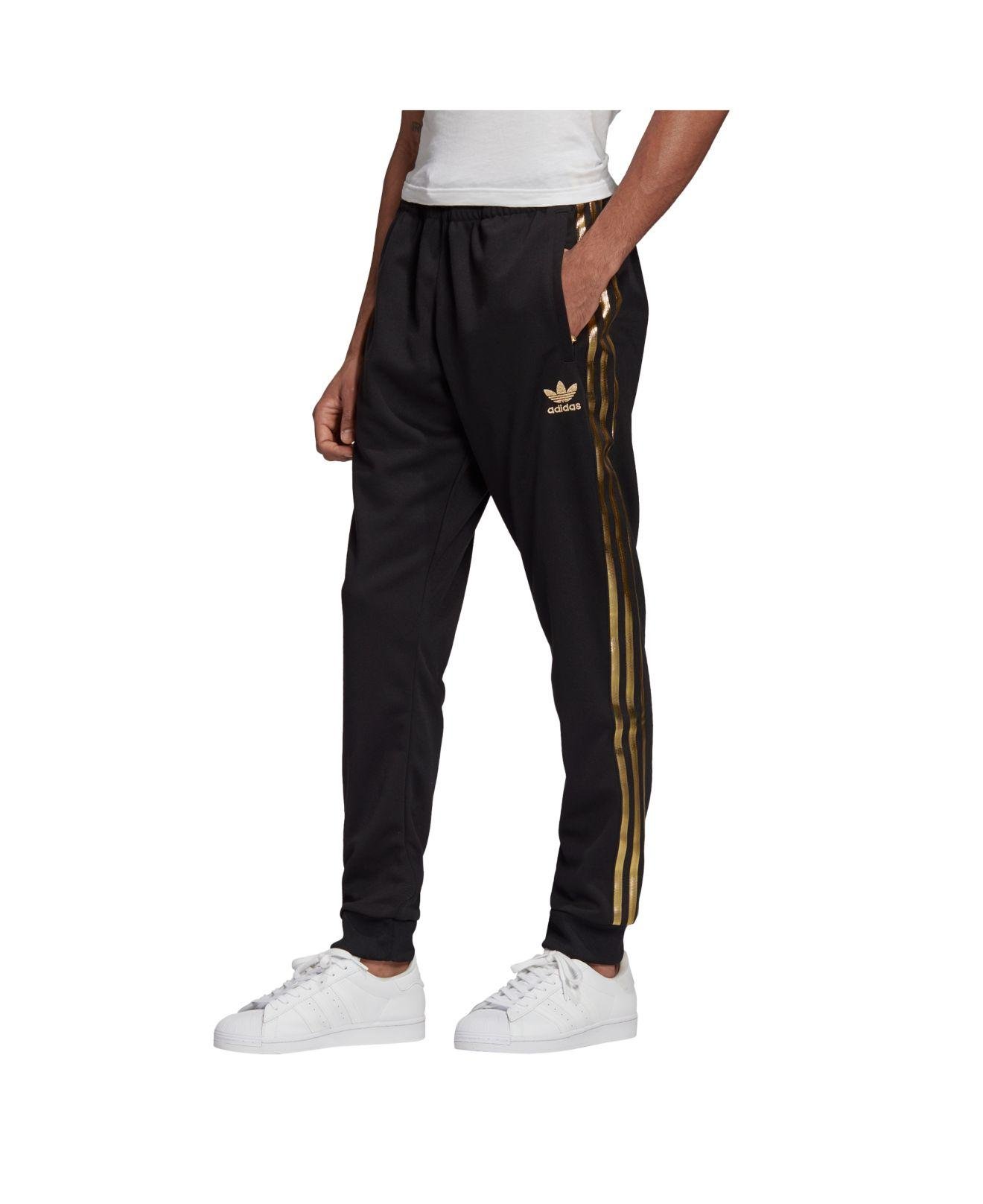 adidas Synthetic Sst 24k Track Pants in Black/Gold (Black) for Men - Lyst