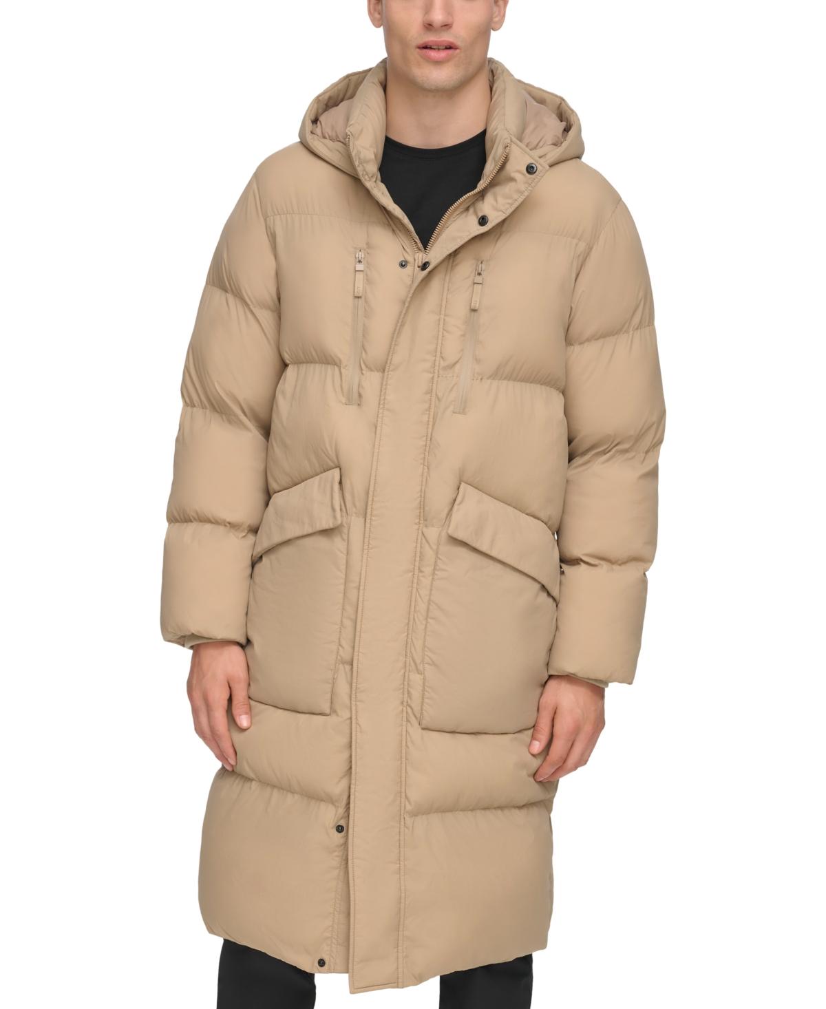 DKNY Quilted Hooded Duffle Parka in Natural for Men | Lyst