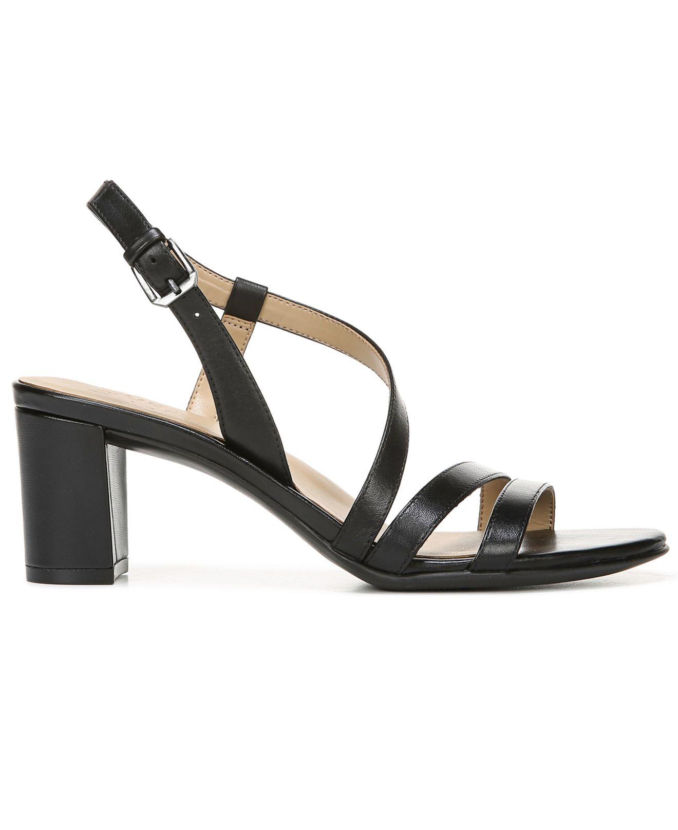 Naturalizer Vanessa Strappy Leather Dress Sandals in Black Leather ...