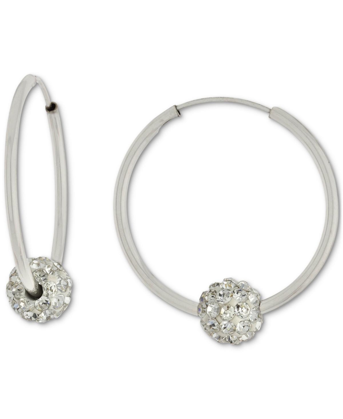 Giani Bernini Crystal Ball Small Hoop Earrings in Metallic