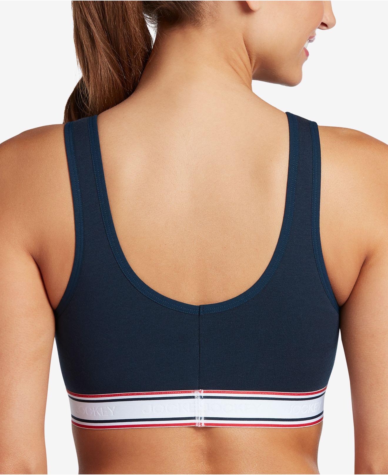 Jockey Cotton Retro Stripe Bralette 2253, First At Macy's in Blue Lyst