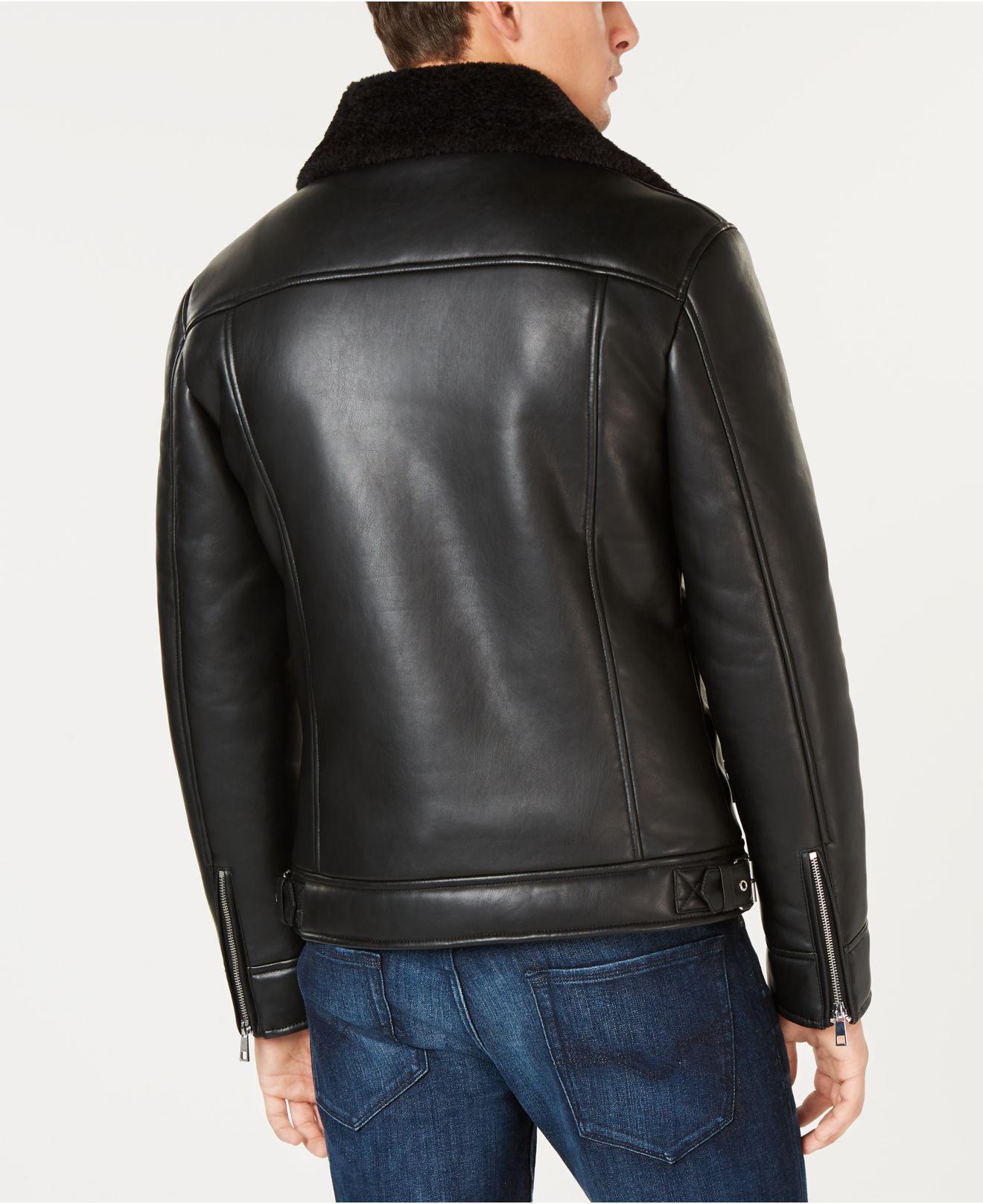 Guess Asymetrical Faux Leather Moto Jacket, Created For Macy's in Black for  Men | Lyst