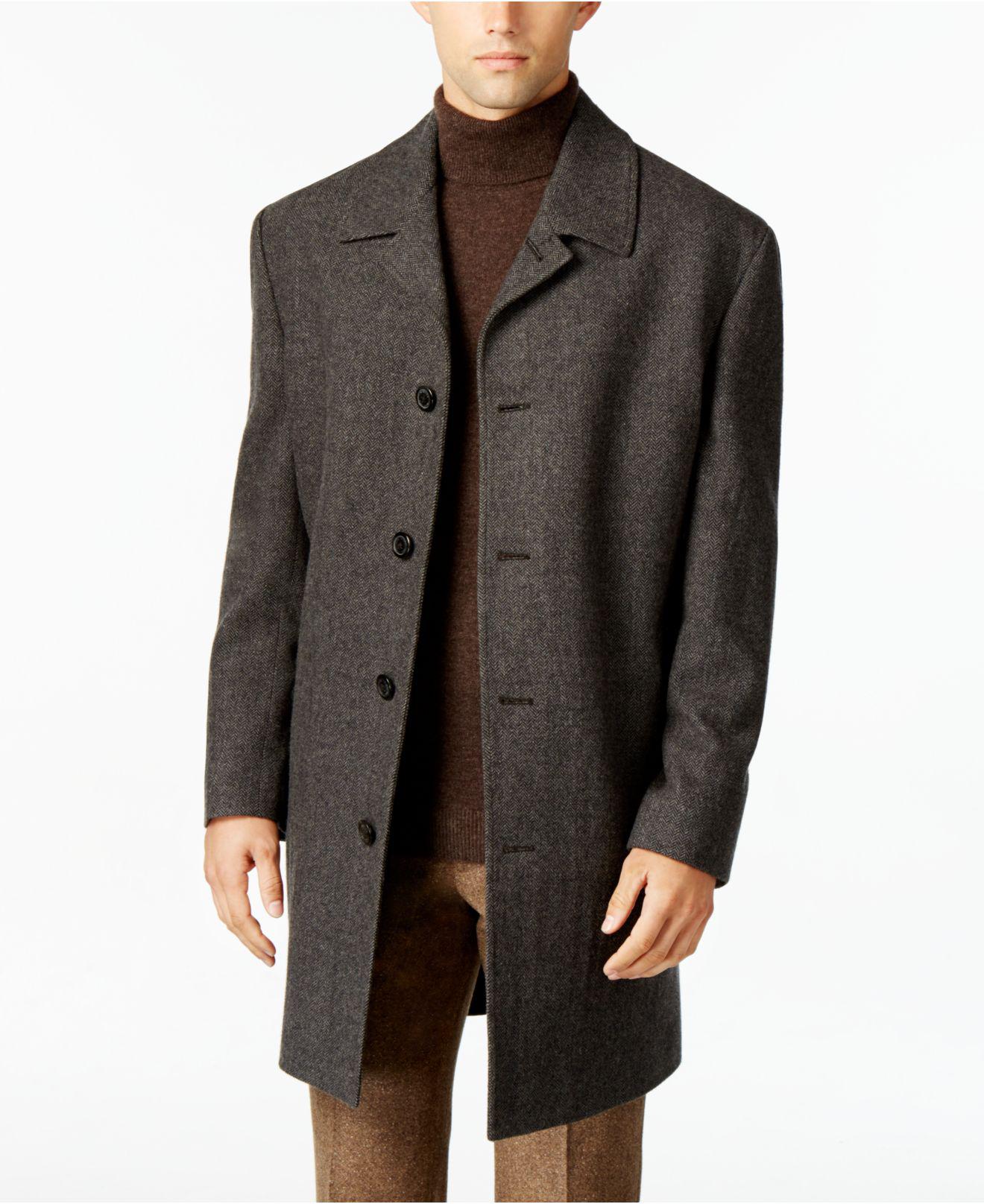 London Fog Coat, Coventry Wool-blend Overcoat in Gray for Men | Lyst