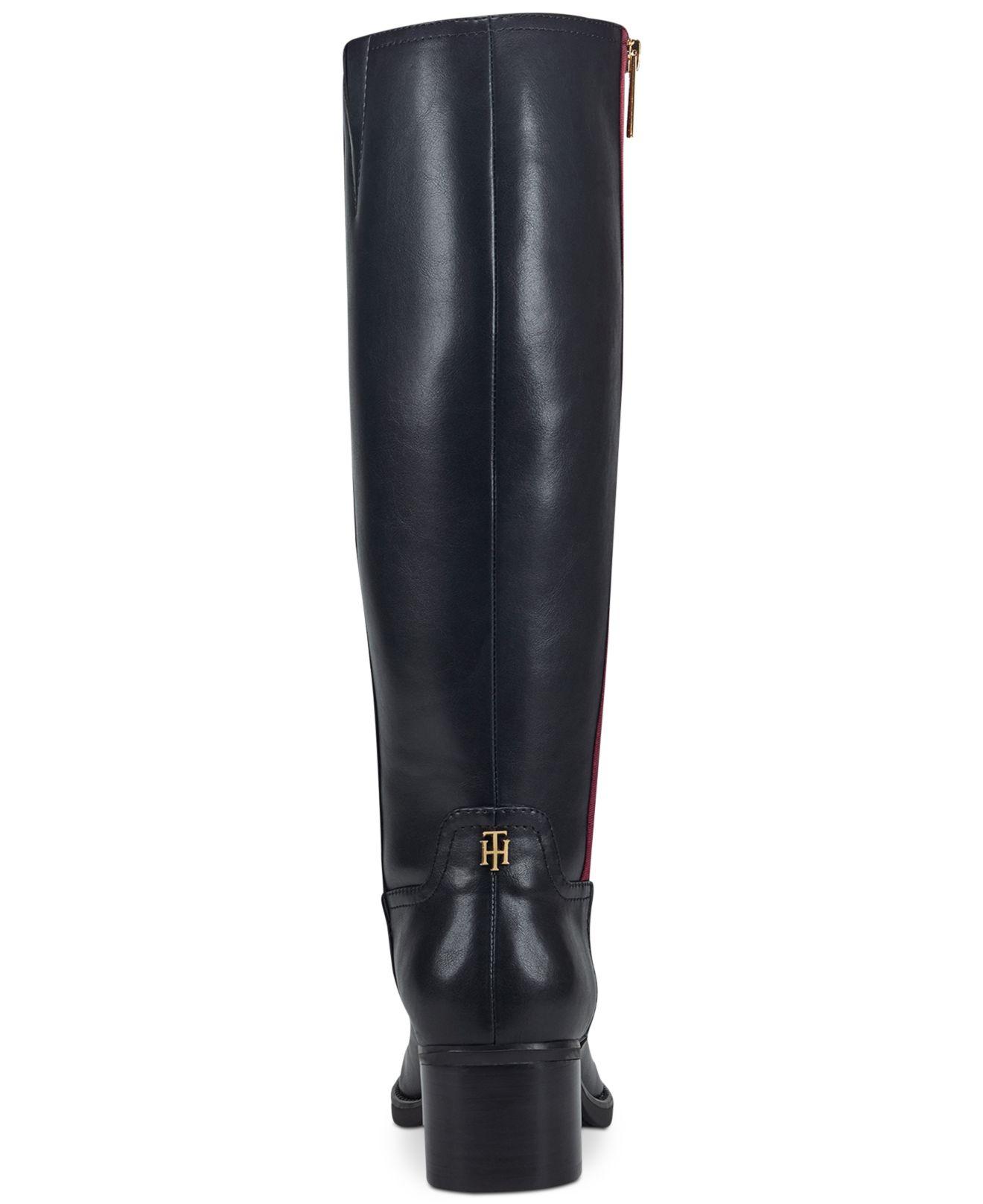 tommy hilfiger tall black boots