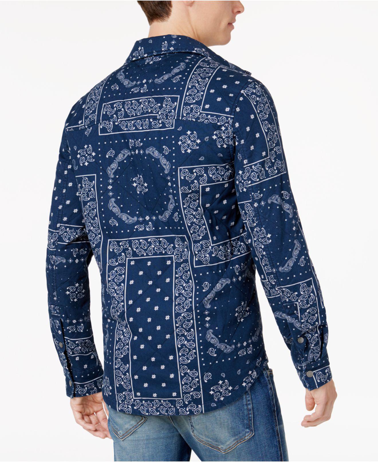 American Rag Men's Quilted Bandana-print Jacket in Blue for Men | Lyst