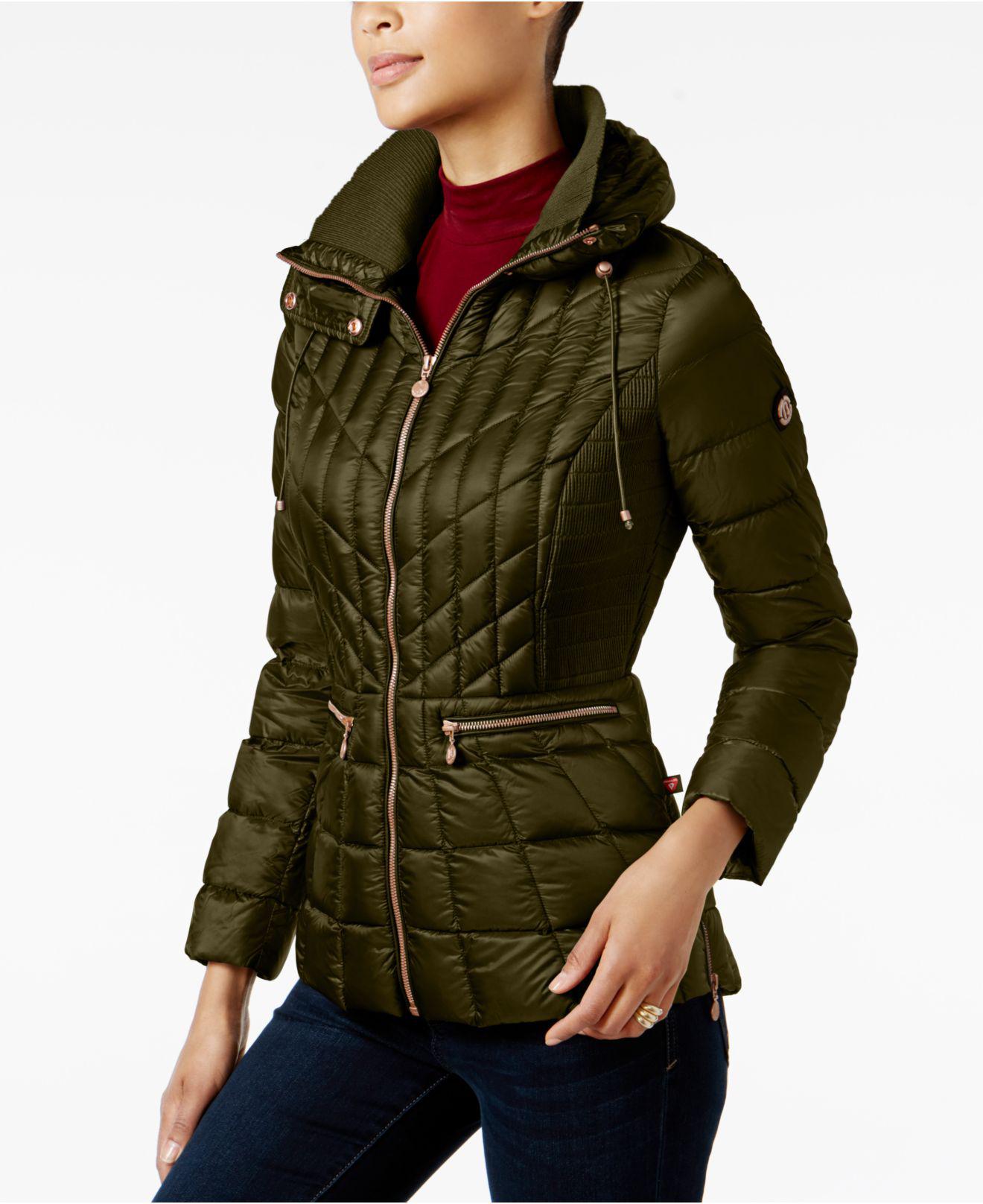 Bernardo Quilted Packable Puffer Coat 