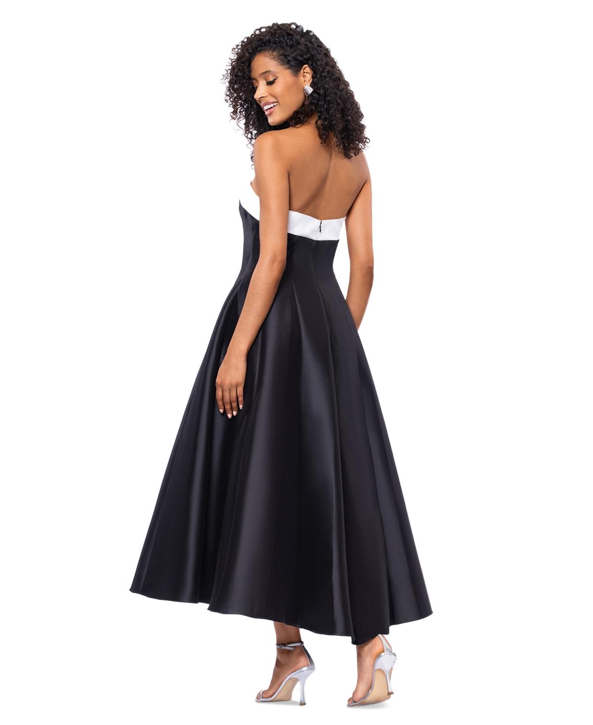 macy's black white dress Macys Style & Co Womens M A-Line Split Neck Abstract Flower Pattern Mini Black And White Party Dresses